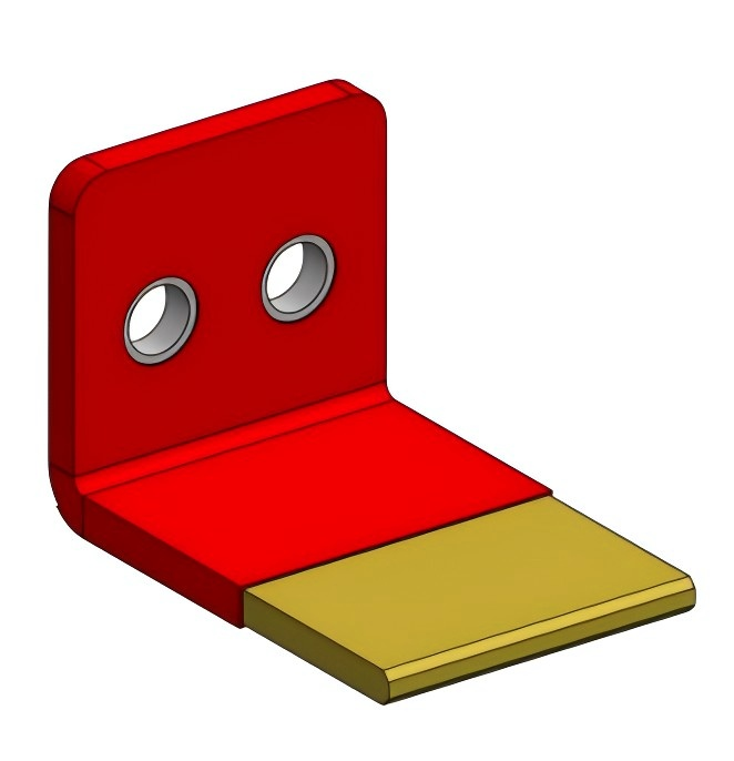 Custom L-Shaped Busbar (Red Insulation)